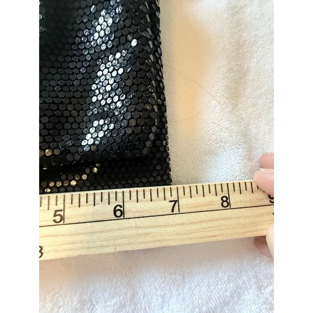 Black Metal Mesh Evening Bag Crossbody Prom Black Tie Fancy‎ Slinky
